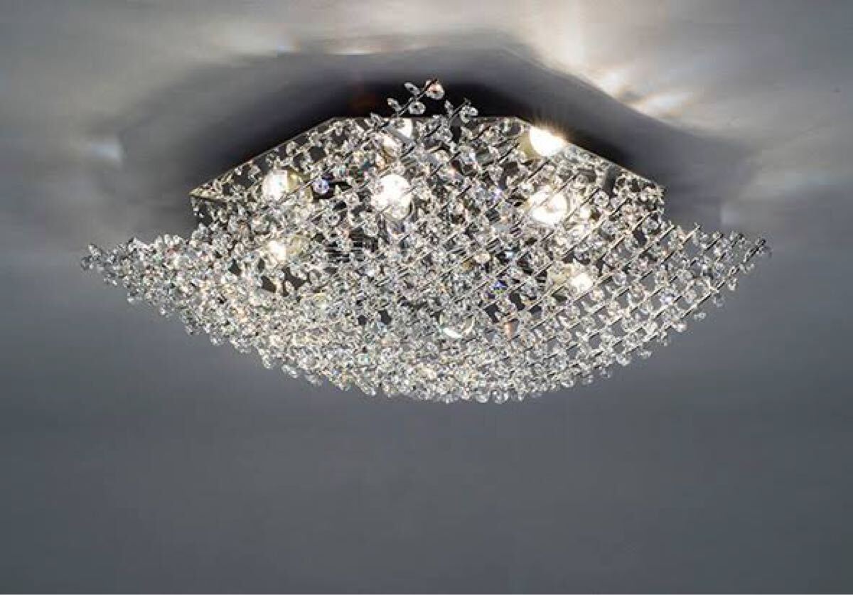 EFK114 展示品 IDC大塚家具 REN-14218 シーリングライト 37.8万 イタリア製 クリスタル シャンデリア 天井照明 遠藤照明 RAD-428LA付き_画像1