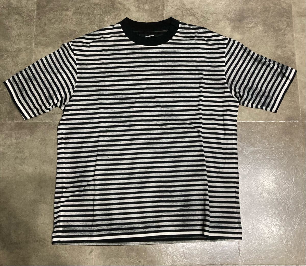 MINEDENIM マインデニム　Seepage ボーダーTシャツ　L MINEDENIM(マインデニム) Seepage Border Crewneck T-SH
