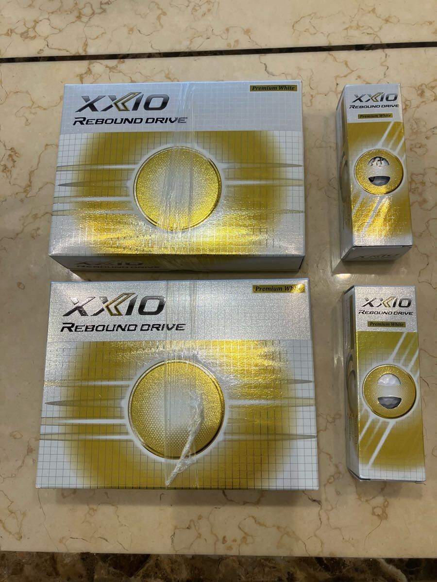 ゼクシオ　XXIO ◆ リバウンドドライブ ◆ 2ダース＋２スリーブ（計３０個） ◆ プレミアムホワイト ◆ 新品未使用 ◆ スリーピース　 