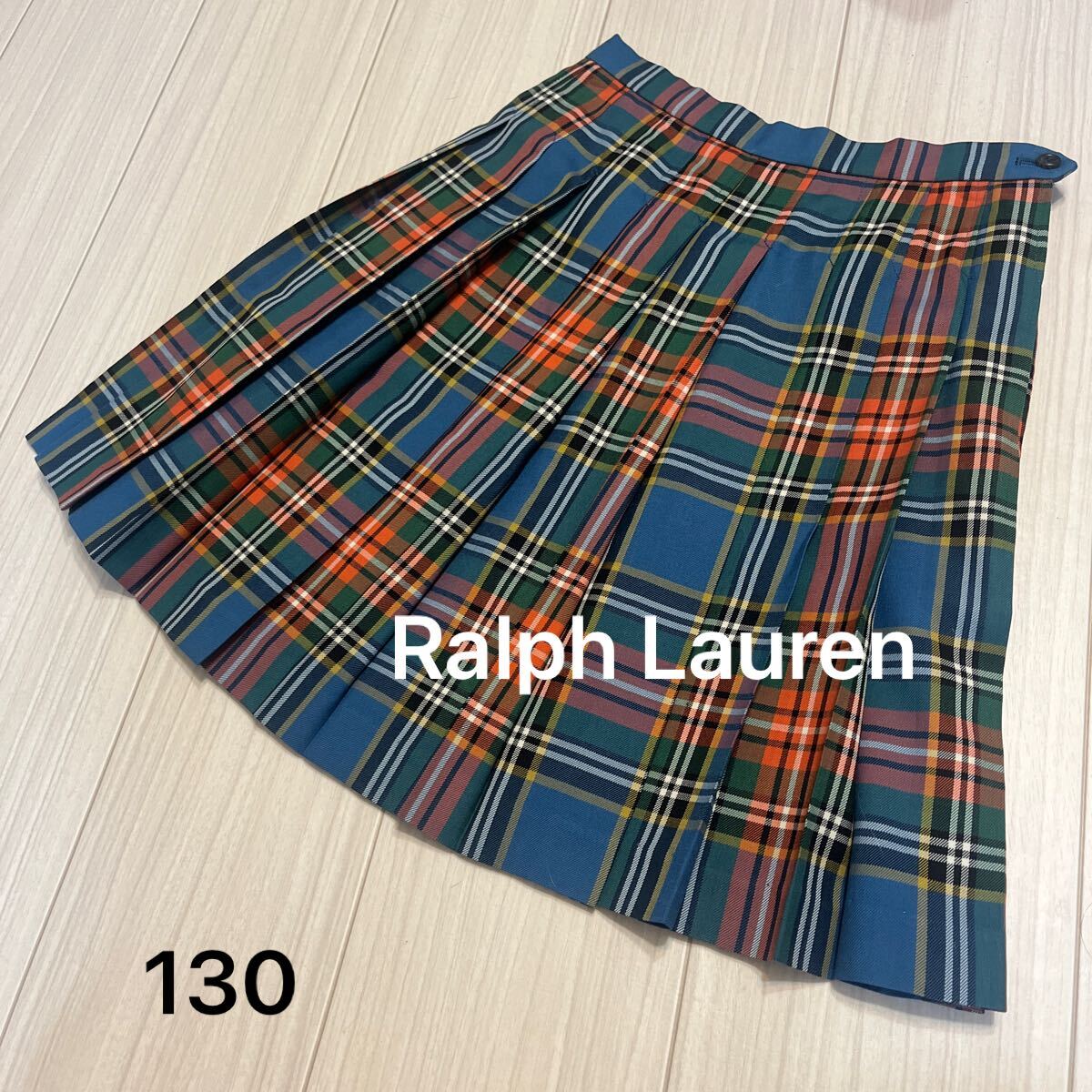 美品!RALPH LAUREN フォーマル プリーツ チェックスカート 卒業式 ラルフローレン 女の子 130 スカート Ralph Lauren フォーマル