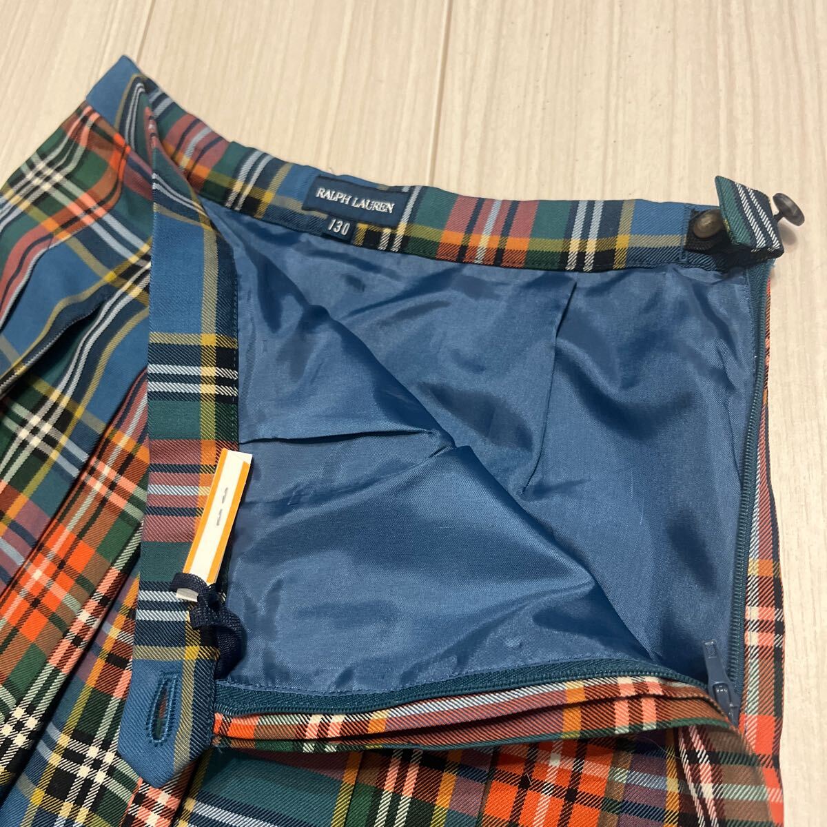 美品！RALPH LAUREN フォーマル　プリーツ チェックスカート　卒業式 ラルフローレン 女の子 130 スカート Ralph Lauren フォーマル