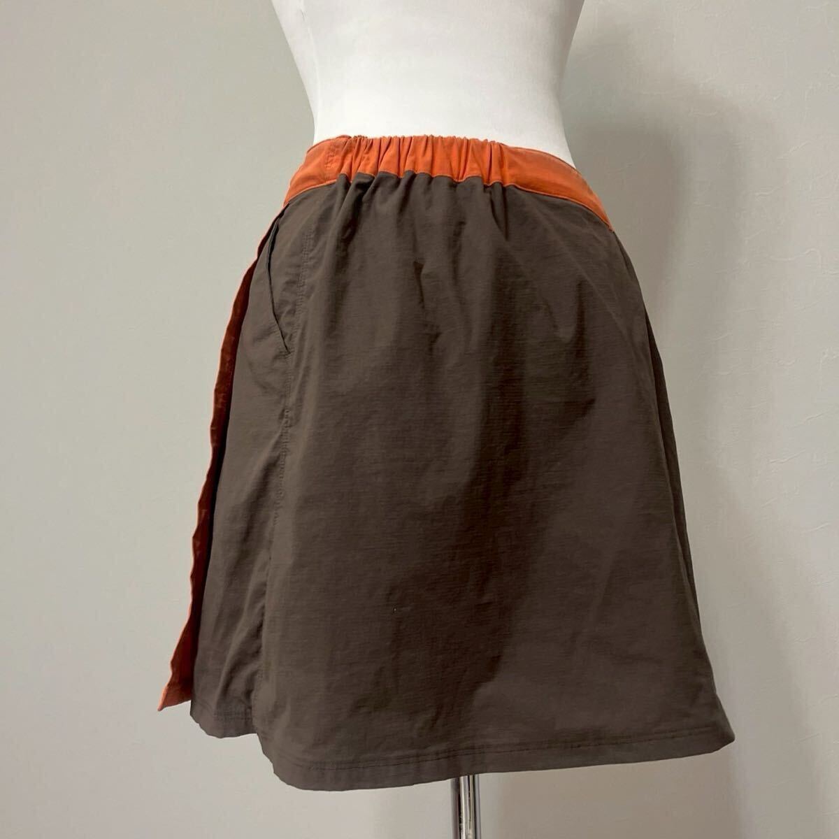 mont-bell モンベル キュロットスカート　オレンジ　ブラウン　巻きスカート　ショートパンツ ミニスカート　アウトドア　登山　776FH_画像2