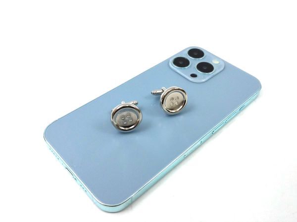 ボタン風 カフスボタン シンプル シルバー 丸 サークル_画像7