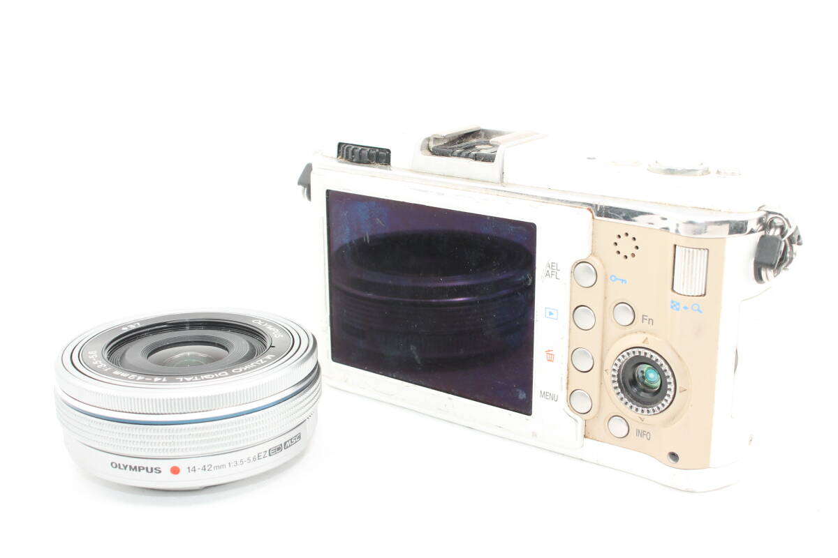 20250614KNA-28　OLYMPUS ミラーレス一眼 E-P1 パンケーキキット ホワイト E-P1 PKIT-WHT