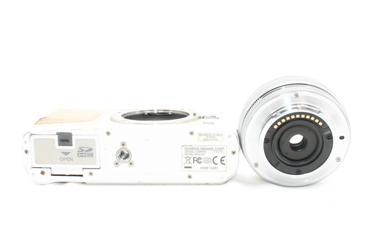20250614KNA-28　OLYMPUS ミラーレス一眼 E-P1 パンケーキキット ホワイト E-P1 PKIT-WHT