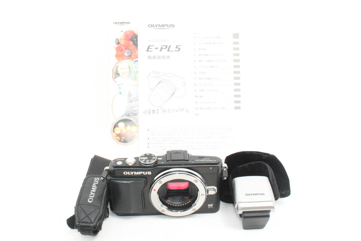 【20250705KNB-23】OLYMPUS ミラーレス一眼 PEN Lite E-PL5 ボディ ブラック 