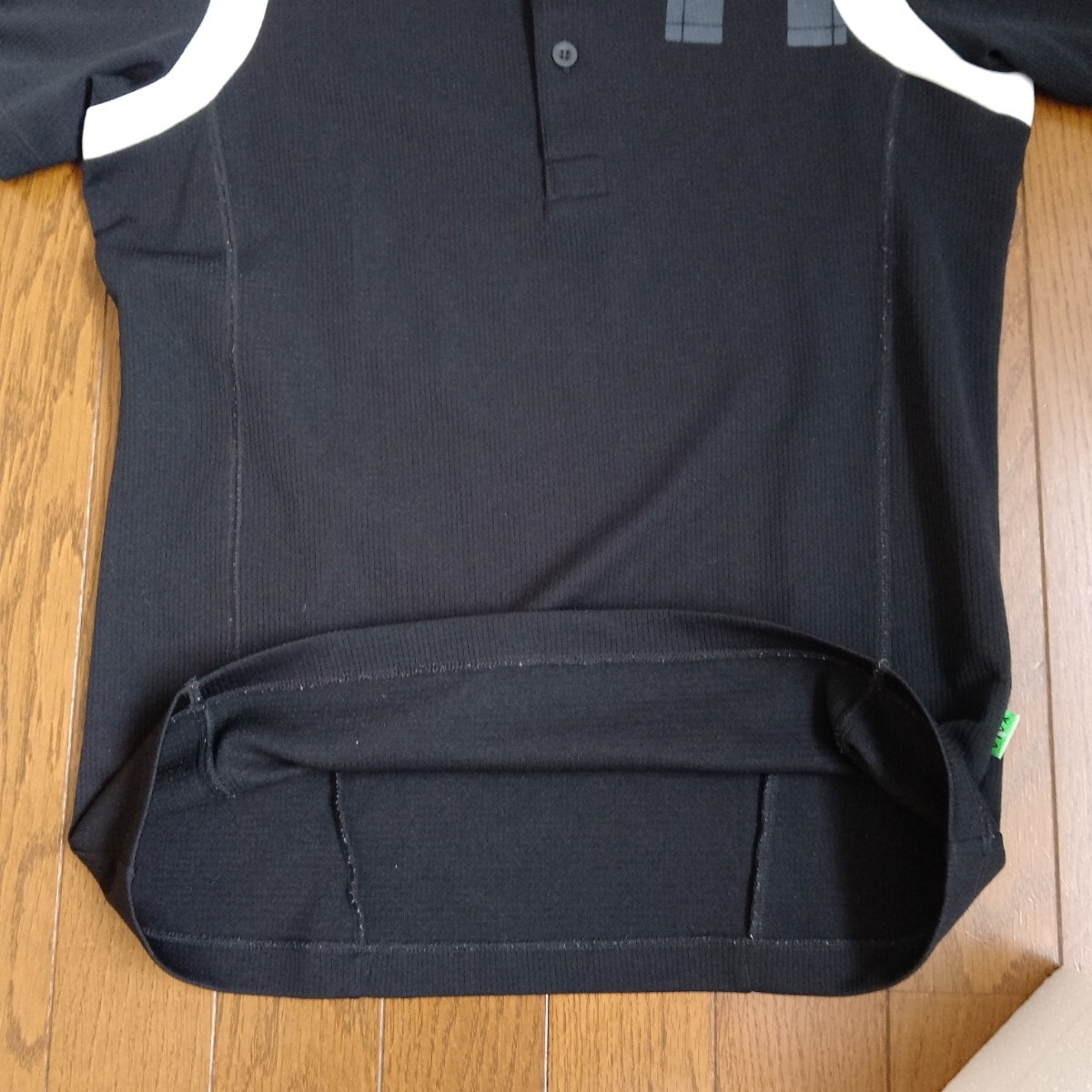 2080【中古】VIVA HEART GOLF　ビバハートゴルフ　ゴルフウェア　半袖ポロシャツ　レディースサイズ　M（48）黒/白_画像9