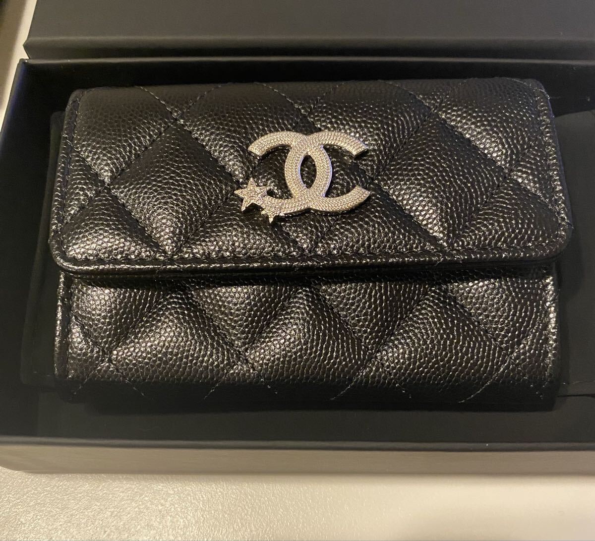 新品未使用　シャネル　カードケース　ブラック　25B 最新作 キャビアスキン