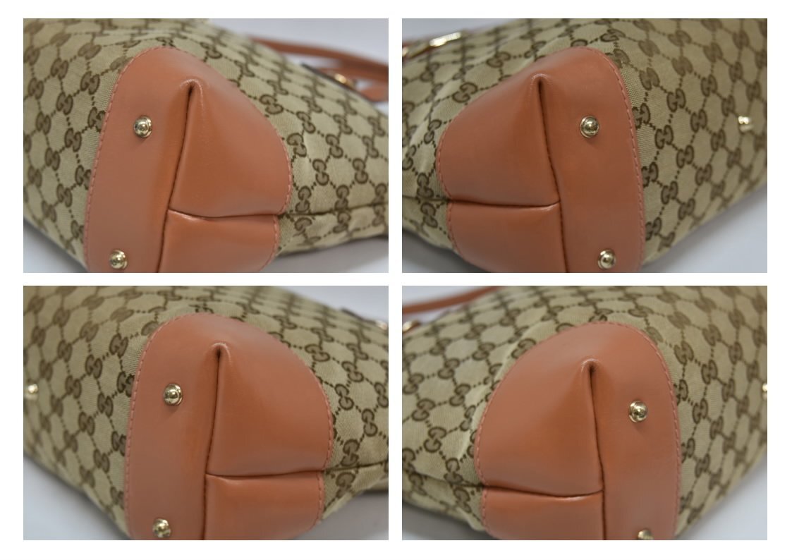 極美品 GUCCI 2way ハートビット GGキャンバス レザー ハンドバッグ 極美品 鑑定済 グッチ GUCCI GGキャンバス ハートビット トート