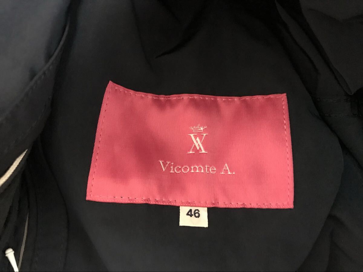 本物ヴィコントアーVicomteA.ナイロン長袖シャツジャケットメンズサーフアメカジミリタリービジネススーツモード紺ネイビー46M日本製_画像4