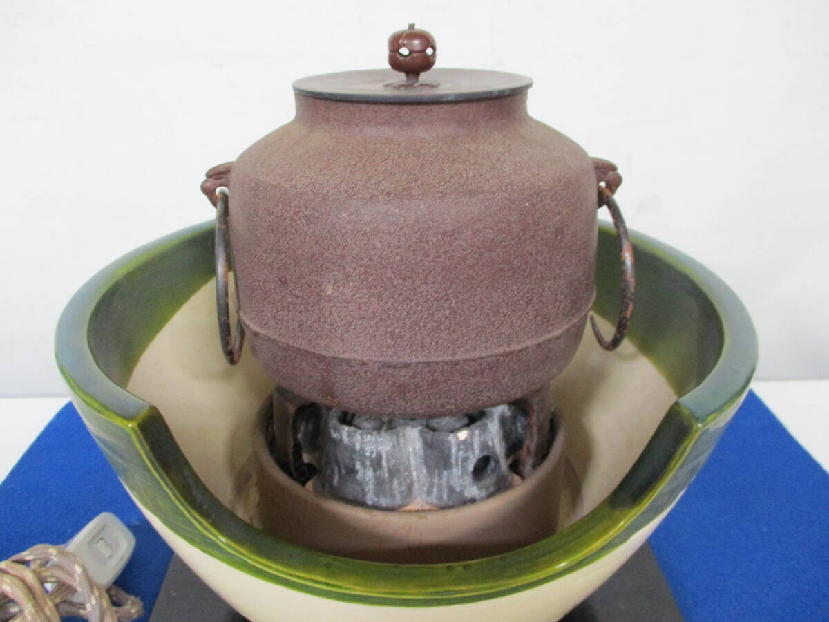 電気 茶釜 野々田商店 茶道 お茶 T-132【7-15】◎3 茶道具 茶釜 湯沸かし 他 野々田商店 風炉型