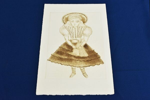 四谷シモン銅版画「人形愛より」　銅版画　23.5×17.5　S:32×22　Franz von Bayros_画像2