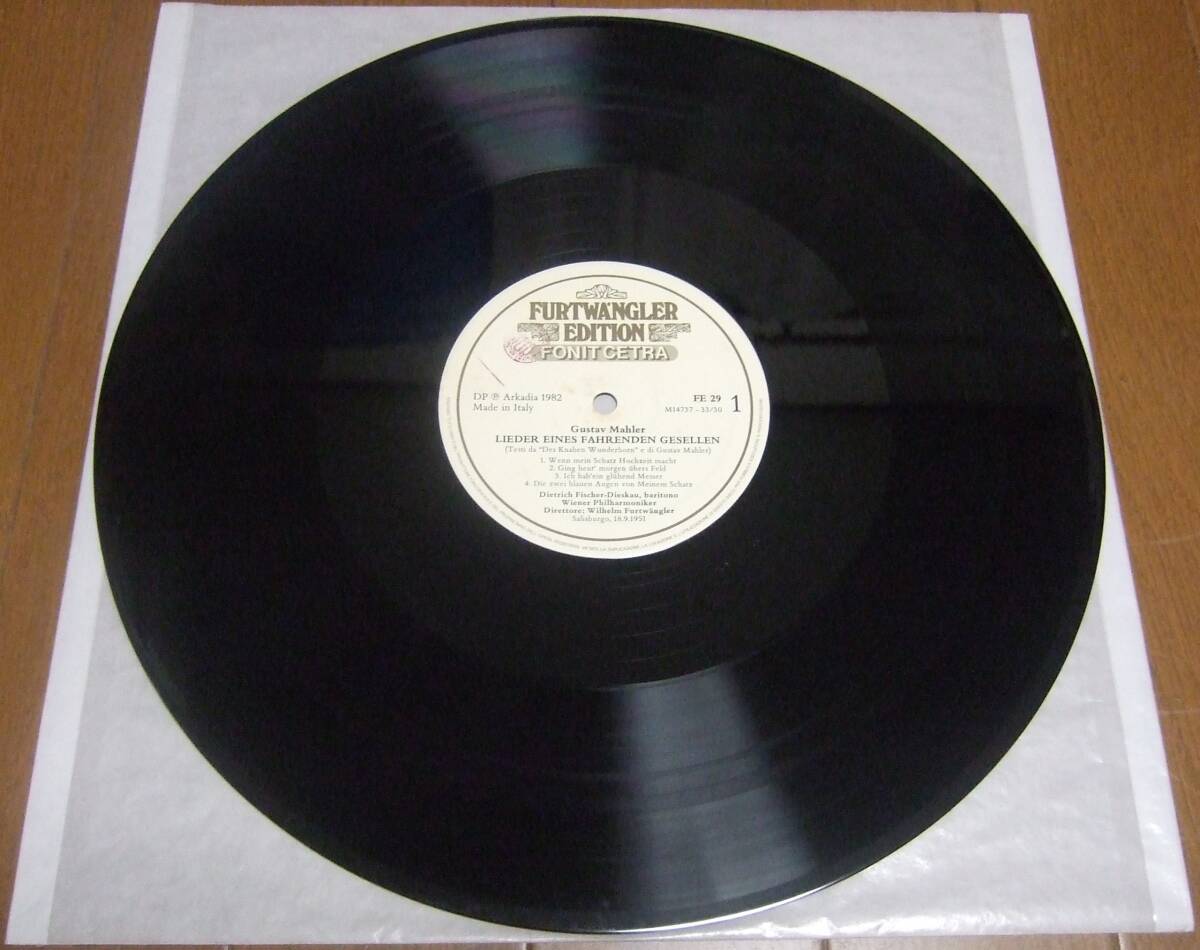 LP フルトヴェングラー マーラー 歌曲集「さすらう若人の歌」(1951年8月19日、1952年11月30日)伊FONIT CETRA盤 FE29 FE-29_画像4