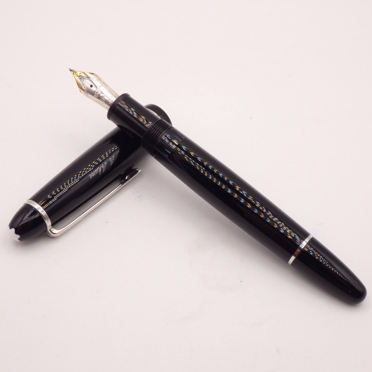 37953g/③【1円スタート】MONTBLANC モンブラン 万年筆 マイスターシュテュック ル・グラン シルバー ペン先14K-585