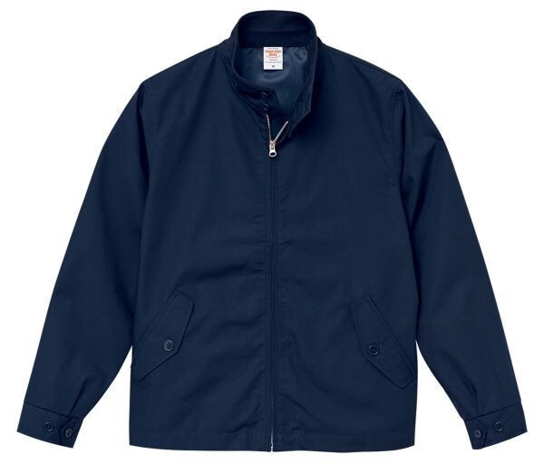 スウィングトップ M ネイビー ブルゾン 裏地付 ジップアップ ジャケット 無地 スイングトップ アウター 上着 着画あり A409 紺 紺色 707801_画像7