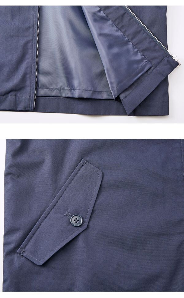 スウィングトップ M ネイビー ブルゾン 裏地付 ジップアップ ジャケット 無地 スイングトップ アウター 上着 着画あり A409 紺 紺色 707801_画像9