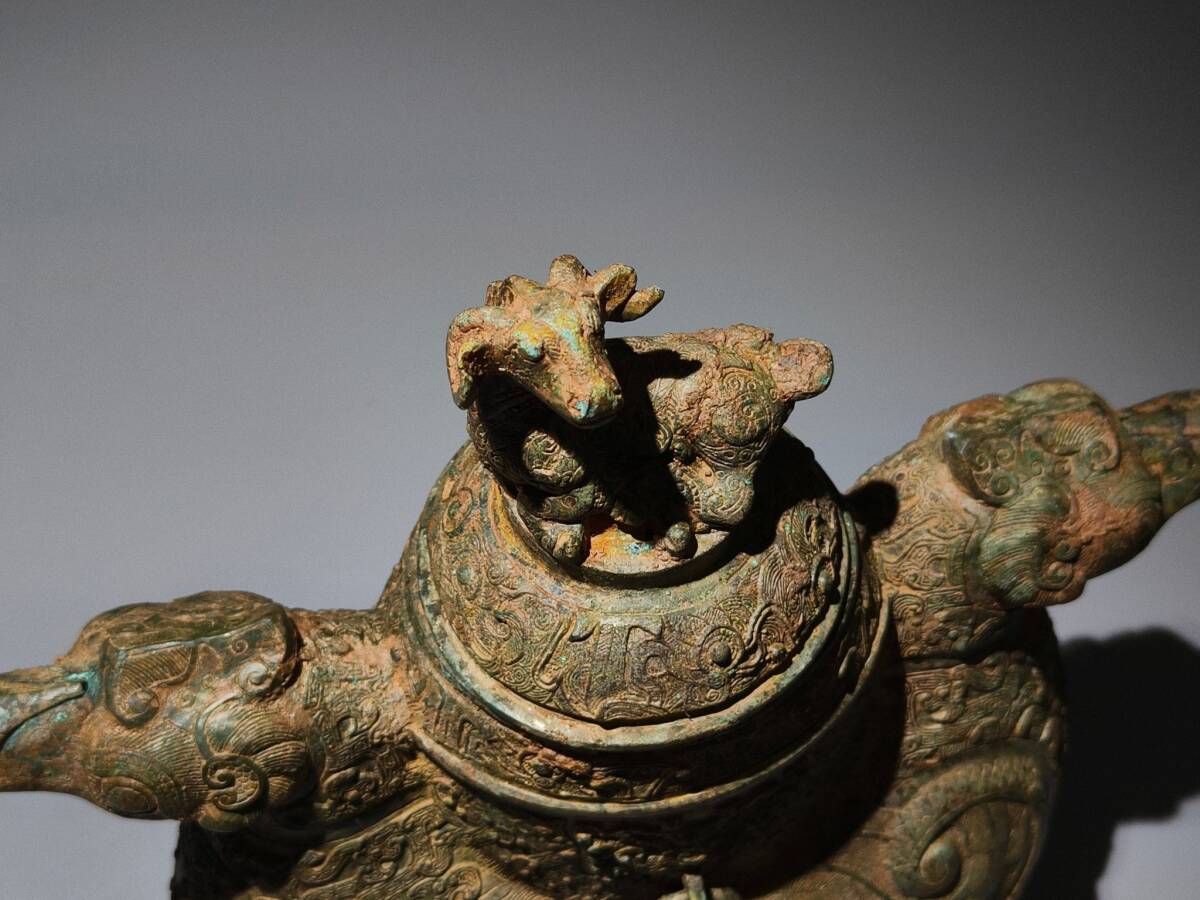 古青銅器　人物　希少 青銅器 青銅製 鳥尊 青銅尊 賞物 置物 希少珍品唐物 4 jd その他