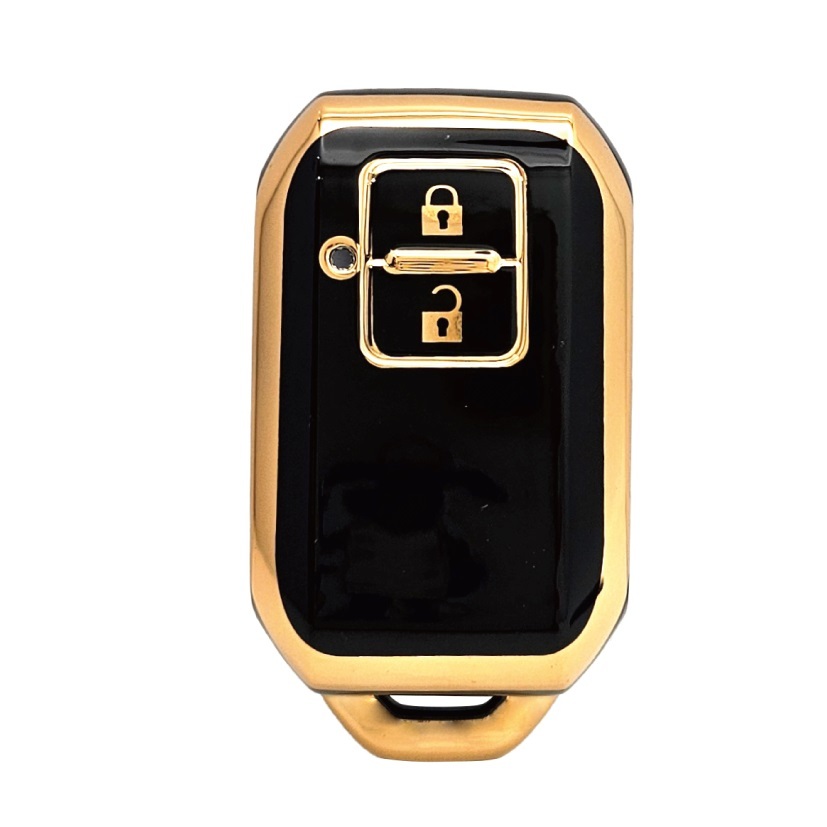 Suzuki Solio ключ покрытие черный 2 кнопка чёрный "умный" ключ чехол для ключей TPU производства дистанционный чехол для ключей