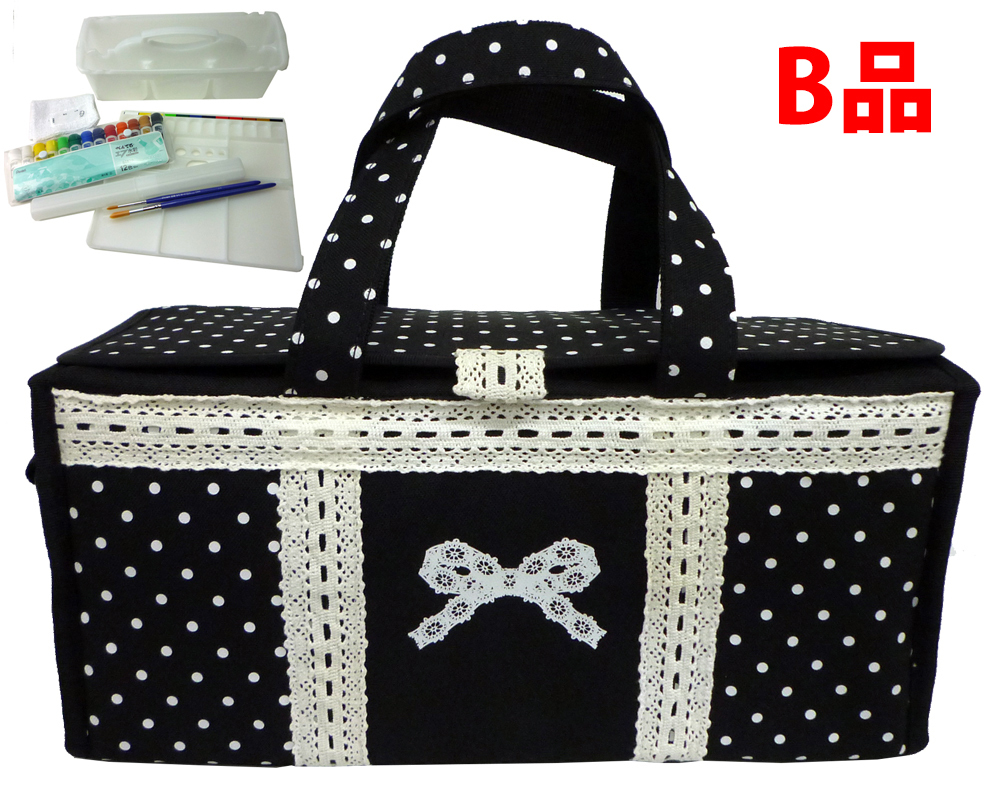 【訳ありB品】プリンセスアリス 絵の具セット 小学生 女子 ナチュラル トーションレース ドット＆リボン 水彩セット_画像1