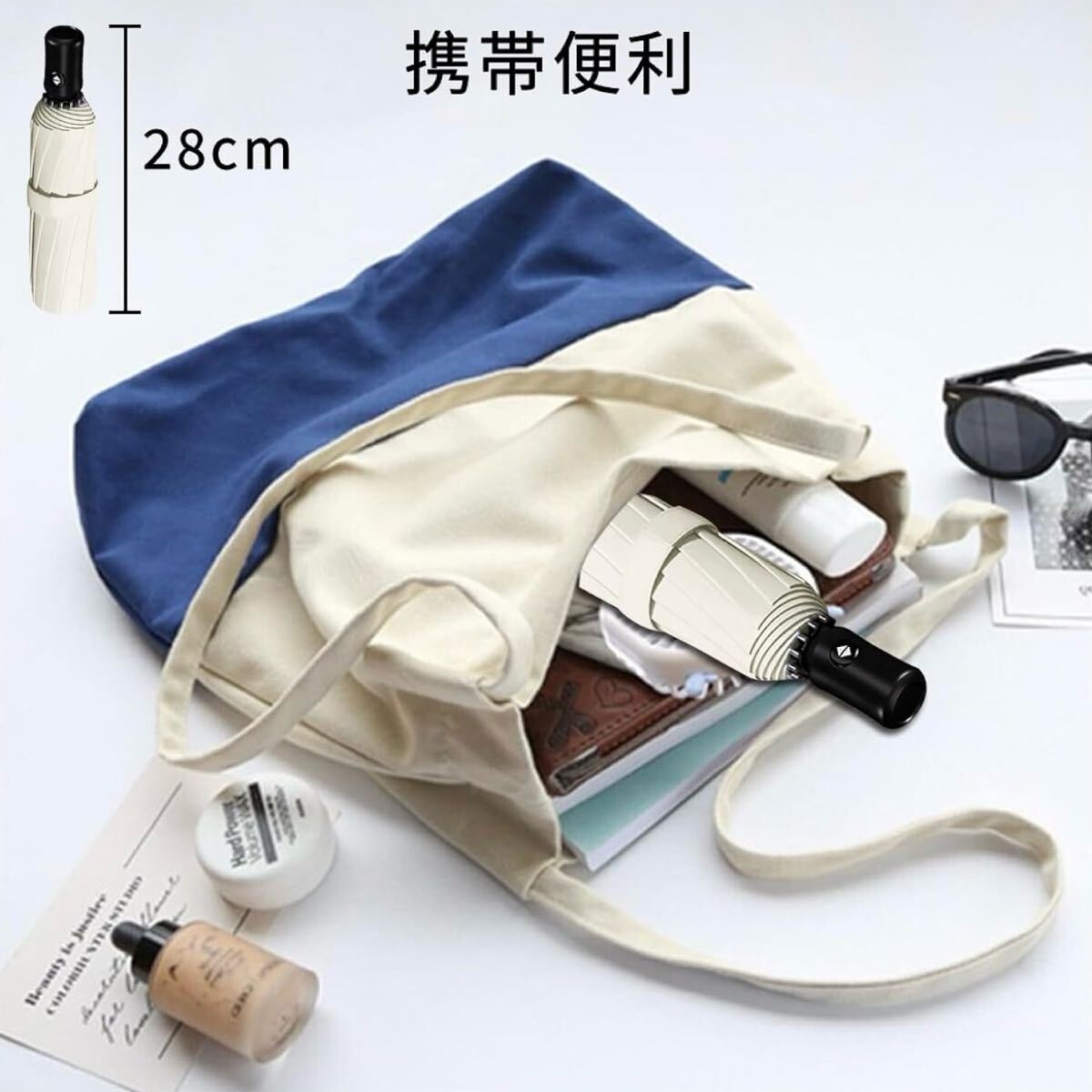 日傘 折り畳み傘 UVカット 遮光 晴雨兼用 ワンタッチ 雨傘 自動開閉 超軽量 紫外線遮断 8本骨 日焼け防止 熱中症対策 梅雨 コンパクト_画像6