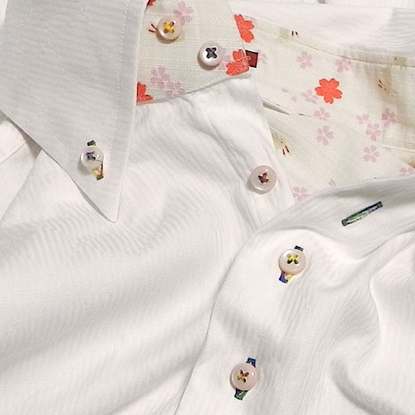 LOUIS&CLERK ルイス&クラーク ボタンダウン 半袖シャツ ドレスシャツ デザインシャツ 白 ストライプ うさぎ柄 花柄 大きめ XL 美品_画像5