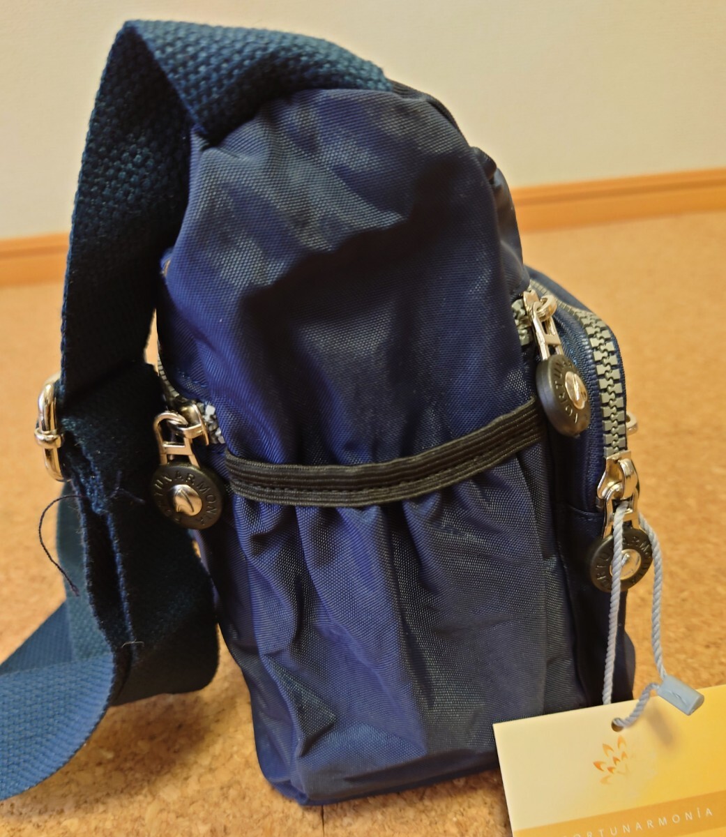 撥水 ショルダーバッグ ナイロンバッグ お散歩 ウォーキング トラベル 旅行 バッグ 男女兼用 ネイビー_画像5