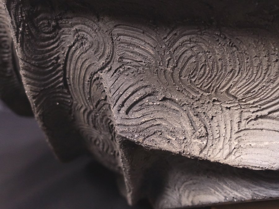 坂田甚内作　黒陶波紋皿2種5点　送料込み250610 坂田甚内 黒陶深甚紋 大鉢 二客 /益子焼 盛り鉢 飾り鉢 土器