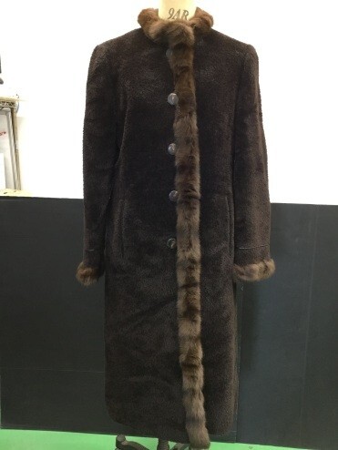 DA208-100　DELBA/デル/バアニオナ/AGNONA/アルパカ/ウール/ミンク/コート/伊製高級/イタリア製/サイズ44