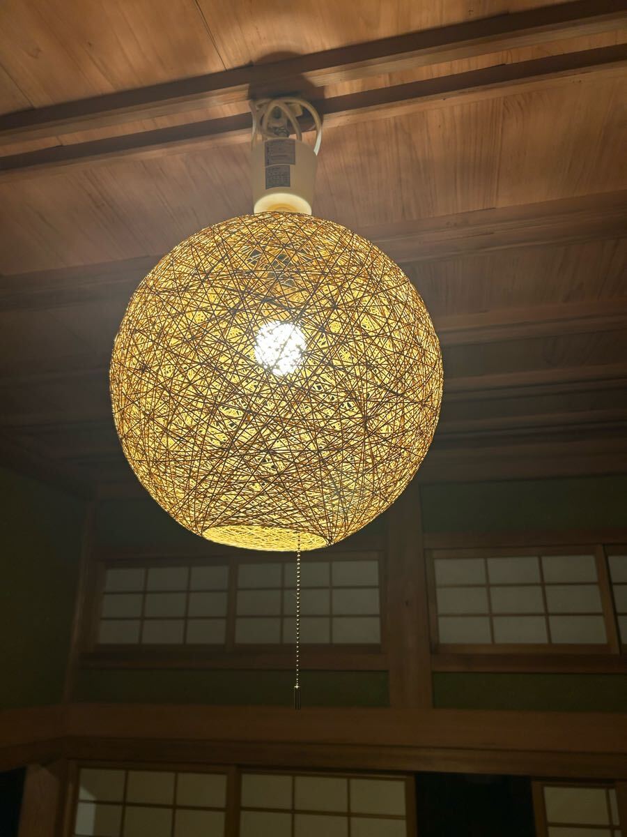 【新品同様】ニトリ Nアサボ LBR和風(fēng) ペンダントライト球形ストリングライト 和モダン 照明