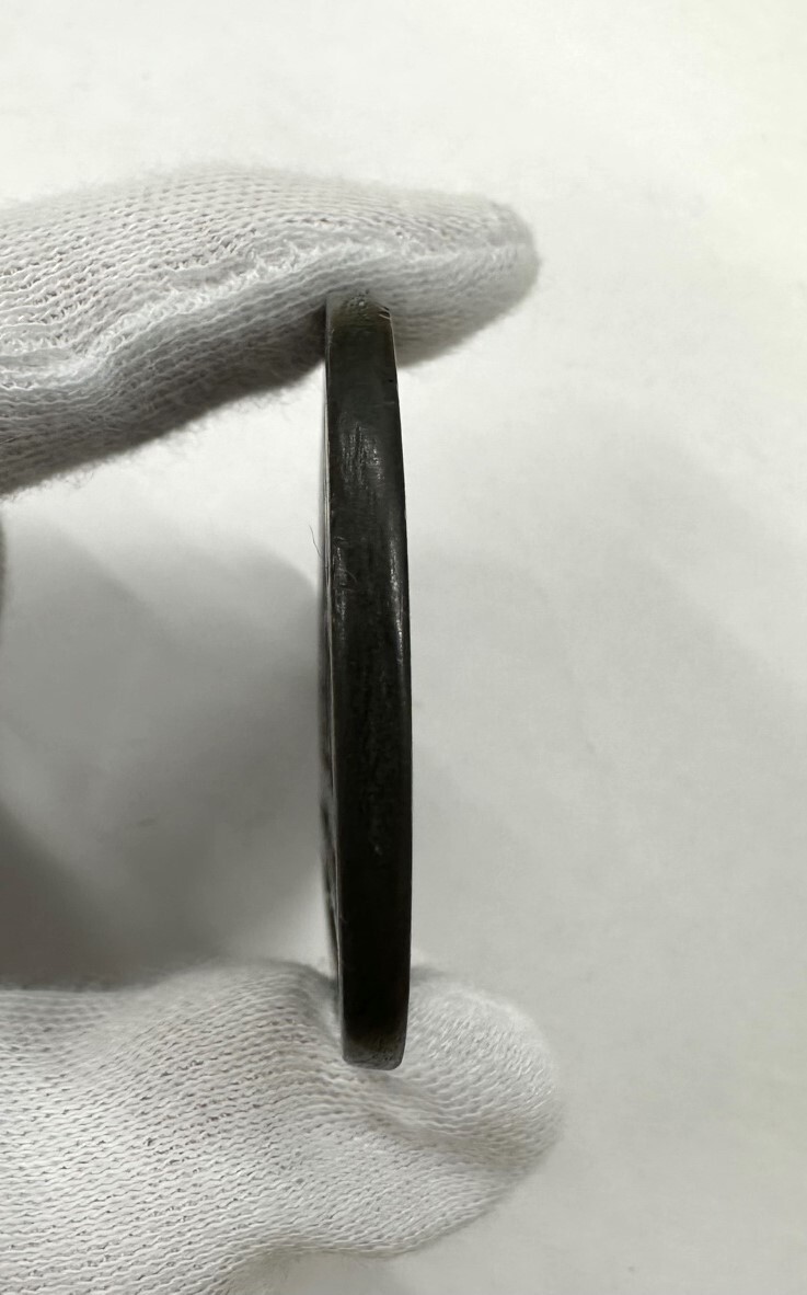 古銭 加賀銭 五越通百能用 加賀藩 穴銭 大型絵銭 縦約72.6mm 横約46.2mm 厚さ約3.1mm 重量約68.21g_画像9