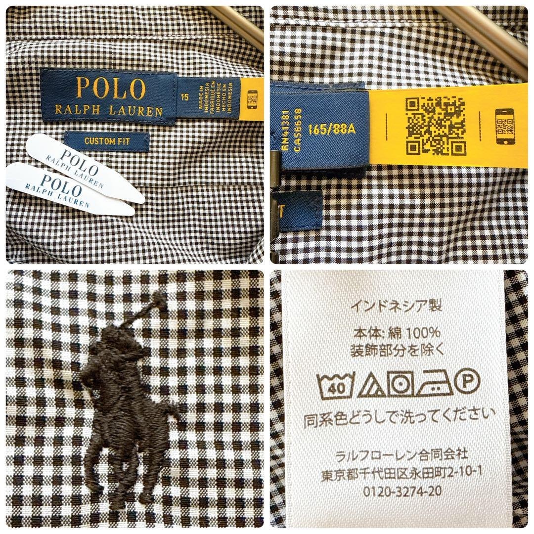 近年モデル*ポロラルフローレン 紺ブレ エンブレム 金ボタン QRコード 現行QR POLO RALPH LAUREN ポロラルフローレン 長袖シャツ