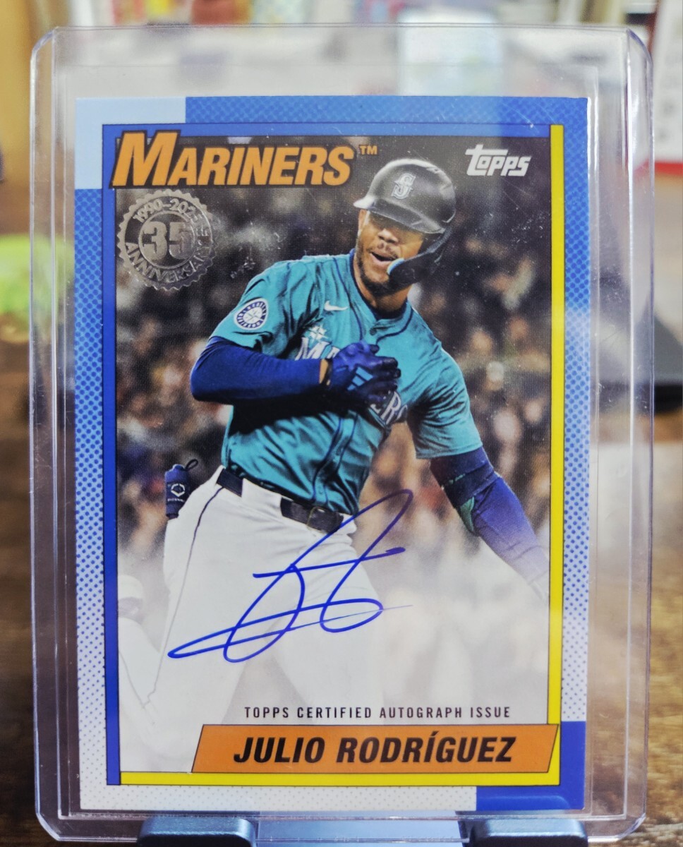 フリオロドリゲス Julio Rodriguez 直筆サイン auto ☆1円スタート☆2025 Topps MLB Series2 Julio Rodriguez 1990