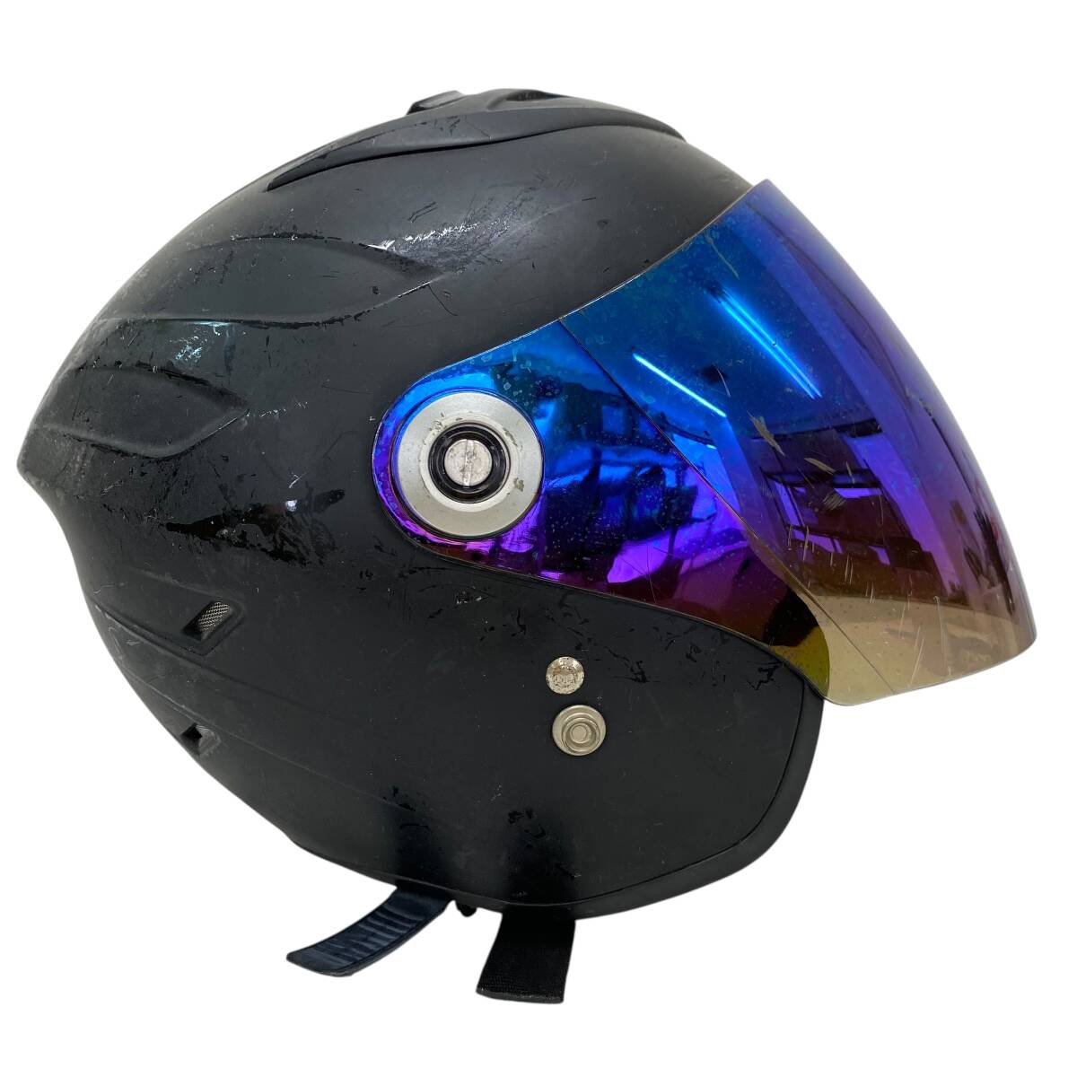 【即決】 Ceptoo セプトゥー ジェットヘルメット ※ミラーシールド付き FREE(57-60cm未満）サイズ 黒系 ブラック系 20372-100