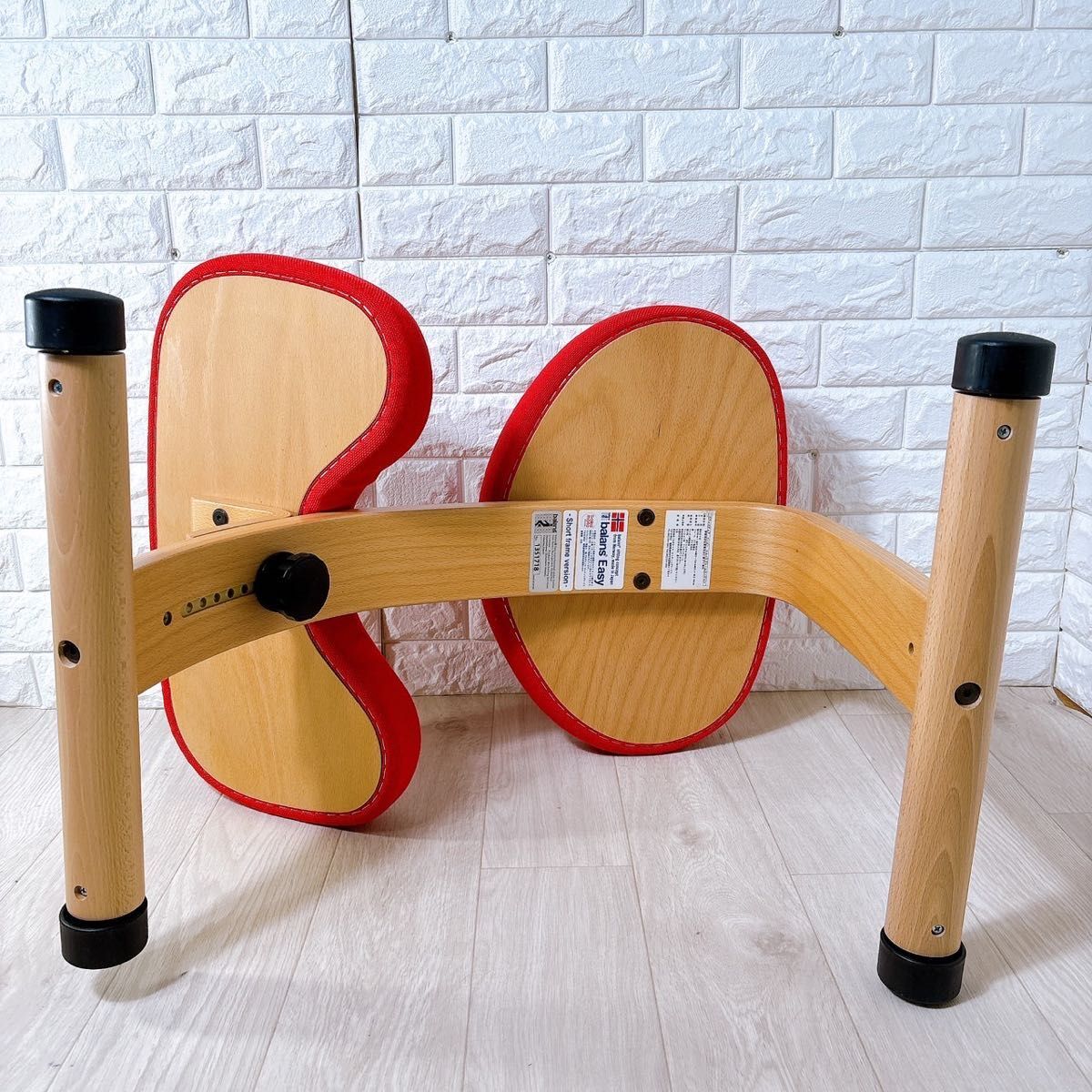 バランスラボ バランスチェア バランスイージー レッド ショートフレーム 美品9 バランスラボ バランスチェア バランスイージー レッド ショート