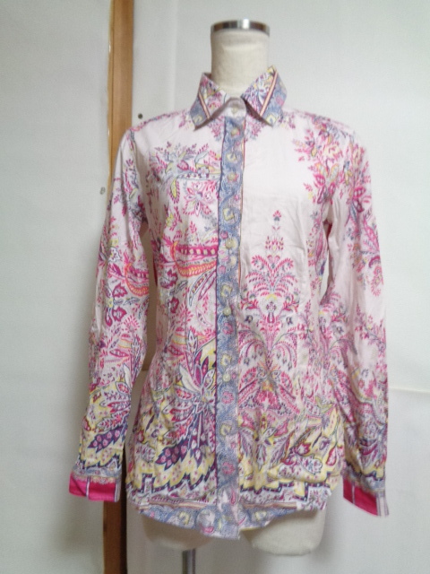 美品★エトロ*40*綿シャツ*ブラウス*柄*柄シャツ*オールシーズン*春夏秋冬*エトロジャパン製*ETRO_画像1