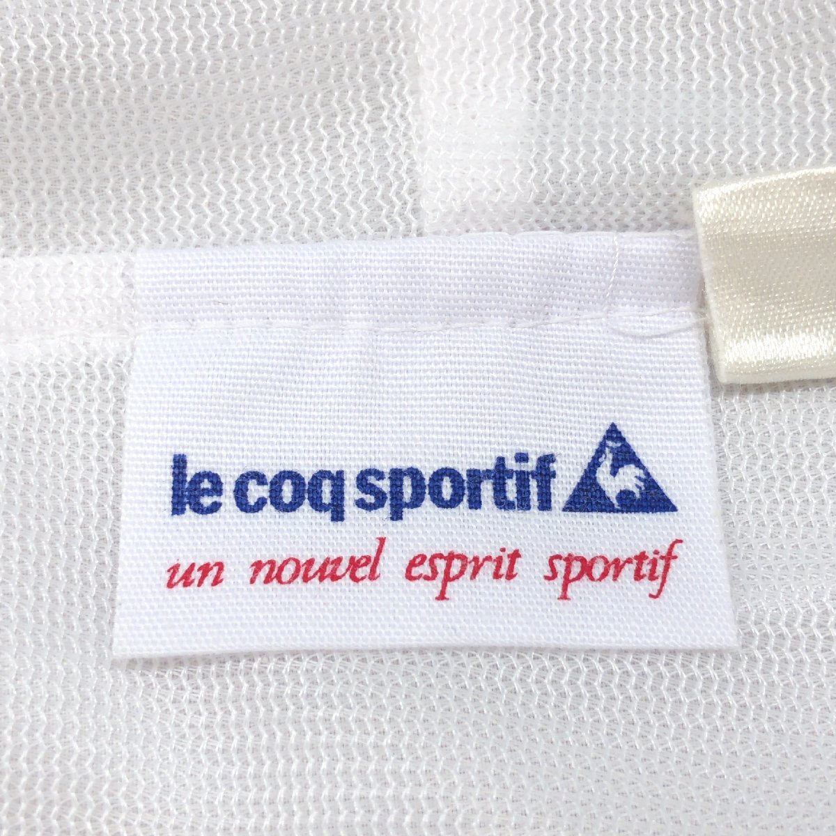 ●le coq sportif ルコック ロゴ刺繍 ハーフジップ ウーブンパーカー M 白 ホワイト プルオーバー ジャケット ウインドブレーカー メンズ
