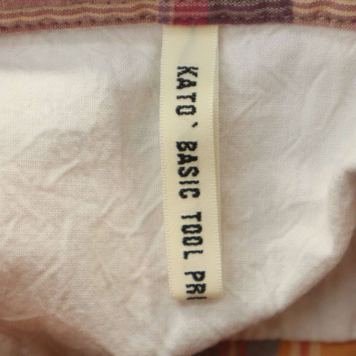 KATO' BASIC カトー AAA 通年 長袖 ワーク マルチ チェック★ シャツ Sz.S　メンズ_画像5