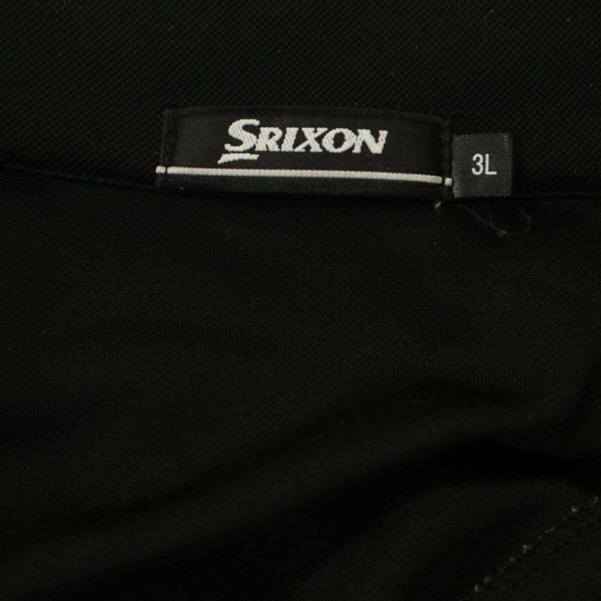 SRIXON スリクソン ゴルフ 通年★ 長袖 ハーフジップ ポロシャツ Sz.3L メンズ 黒 大きいサイズ 特大_画像6