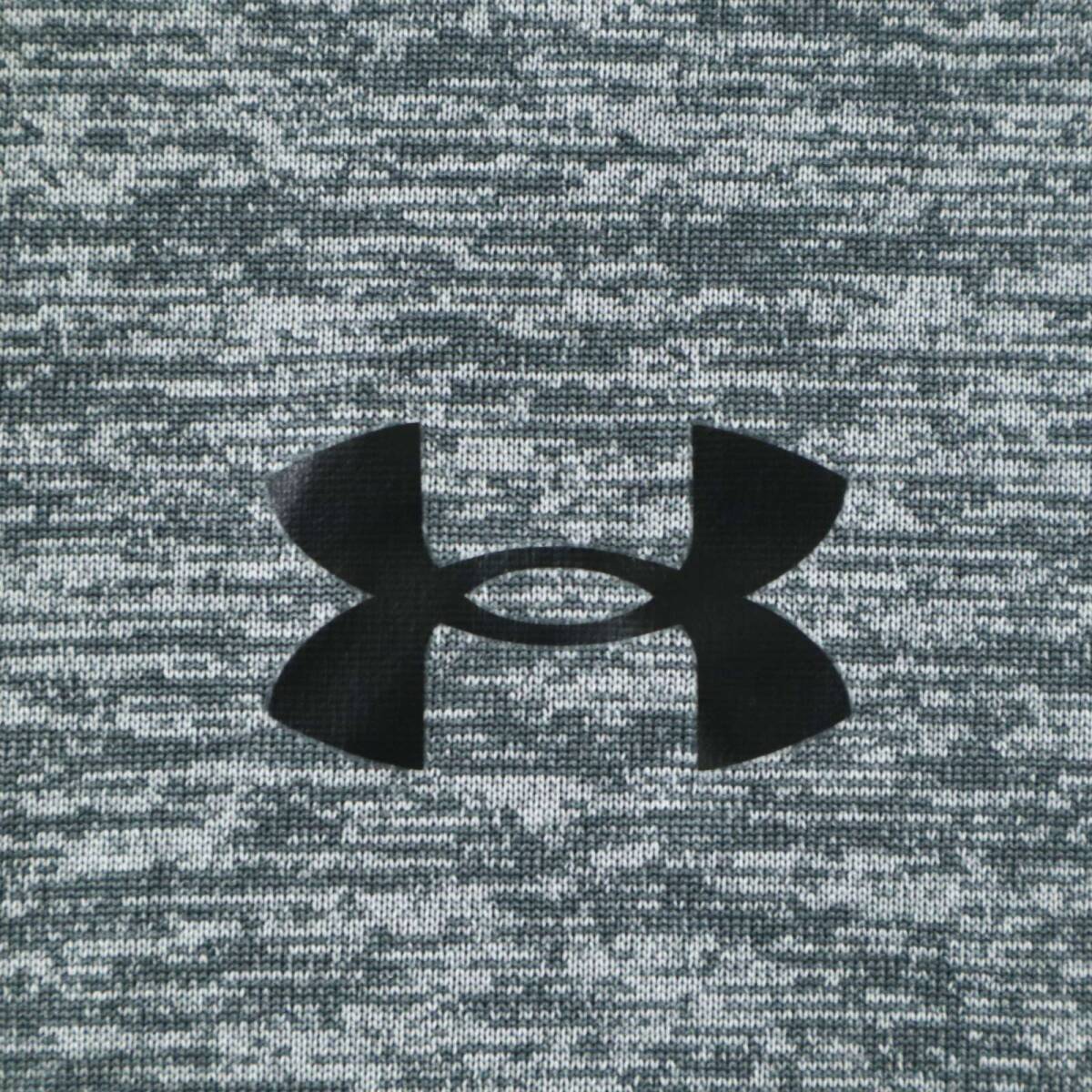 24SS★ UNDER ARMOUR アンダーアーマー ストレッチ 杢調(diào) ジップアップ フーディー パーカー Sz.L メンズ 灰 トレーニング