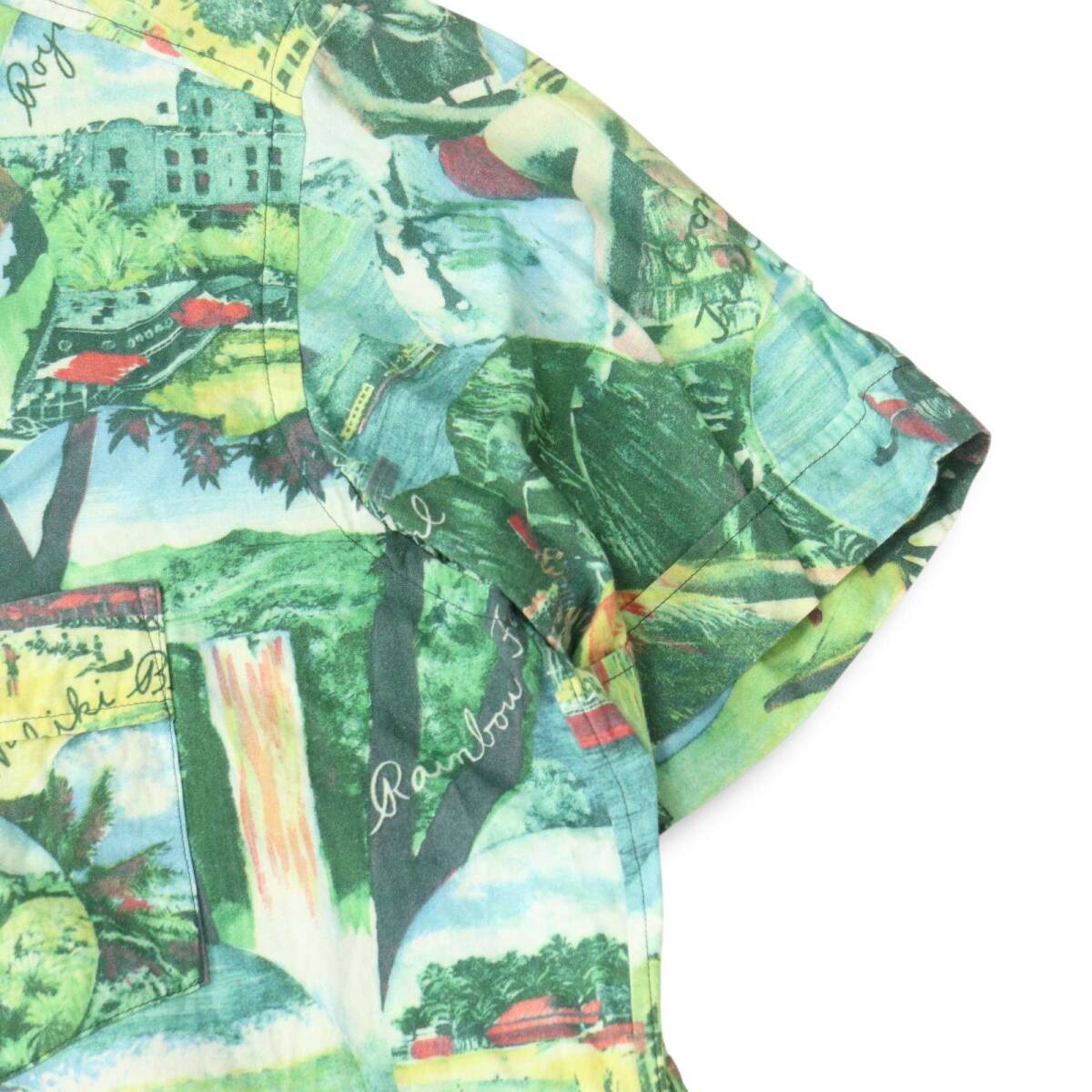 TUBE × UNITED ARROWS チューブ × ユナイテッドアローズ 春夏 トロピカル風景 総柄★ 半袖 アロハ シャツ Sz.S メンズ_画像3