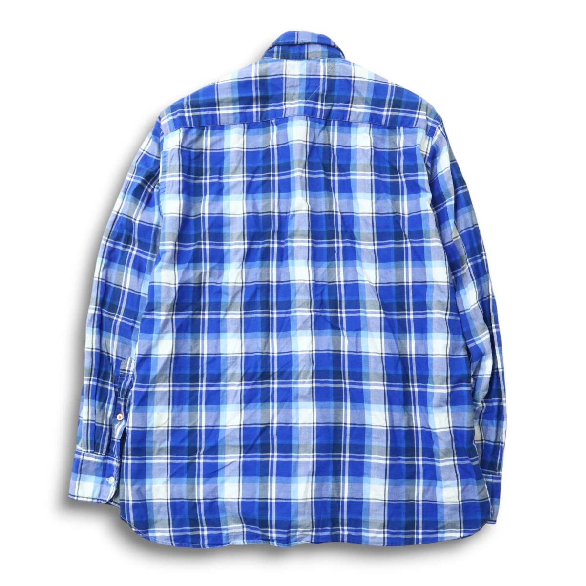 TOMMY HILFIGER トミーヒルフィガー 通年★ 長袖 ワーク ボタンダウン チェック シャツ Sz.M メンズ 紺 ネイビー_画像5