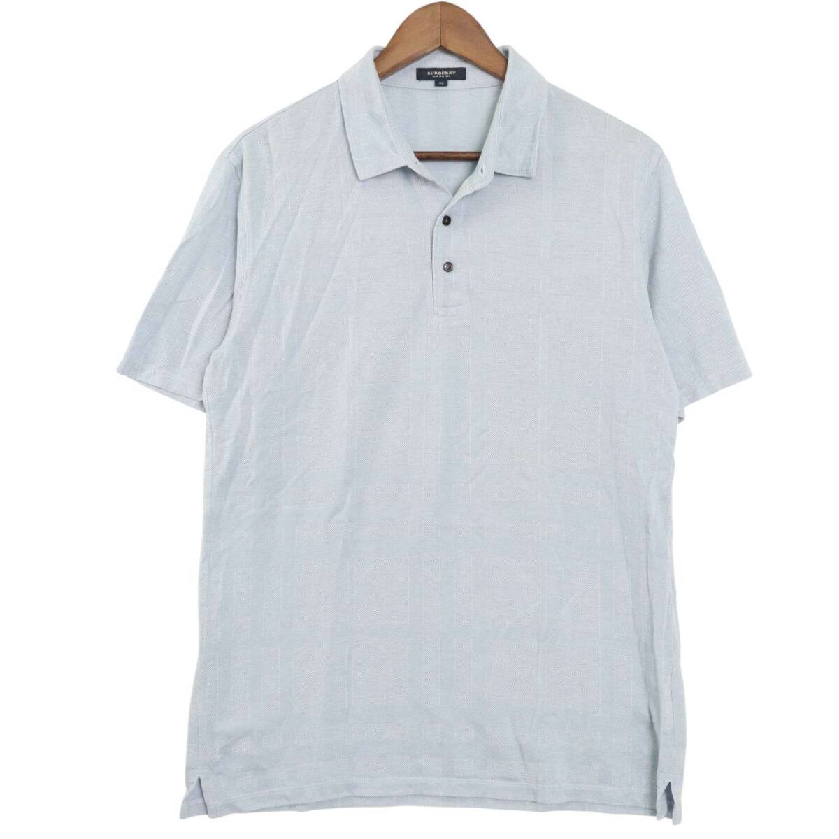 BURBERRY LONDON バーバリー ロンドン 春夏 鹿の子★ 半袖 格子柄 ポロシャツ Sz.42 メンズ_画像1