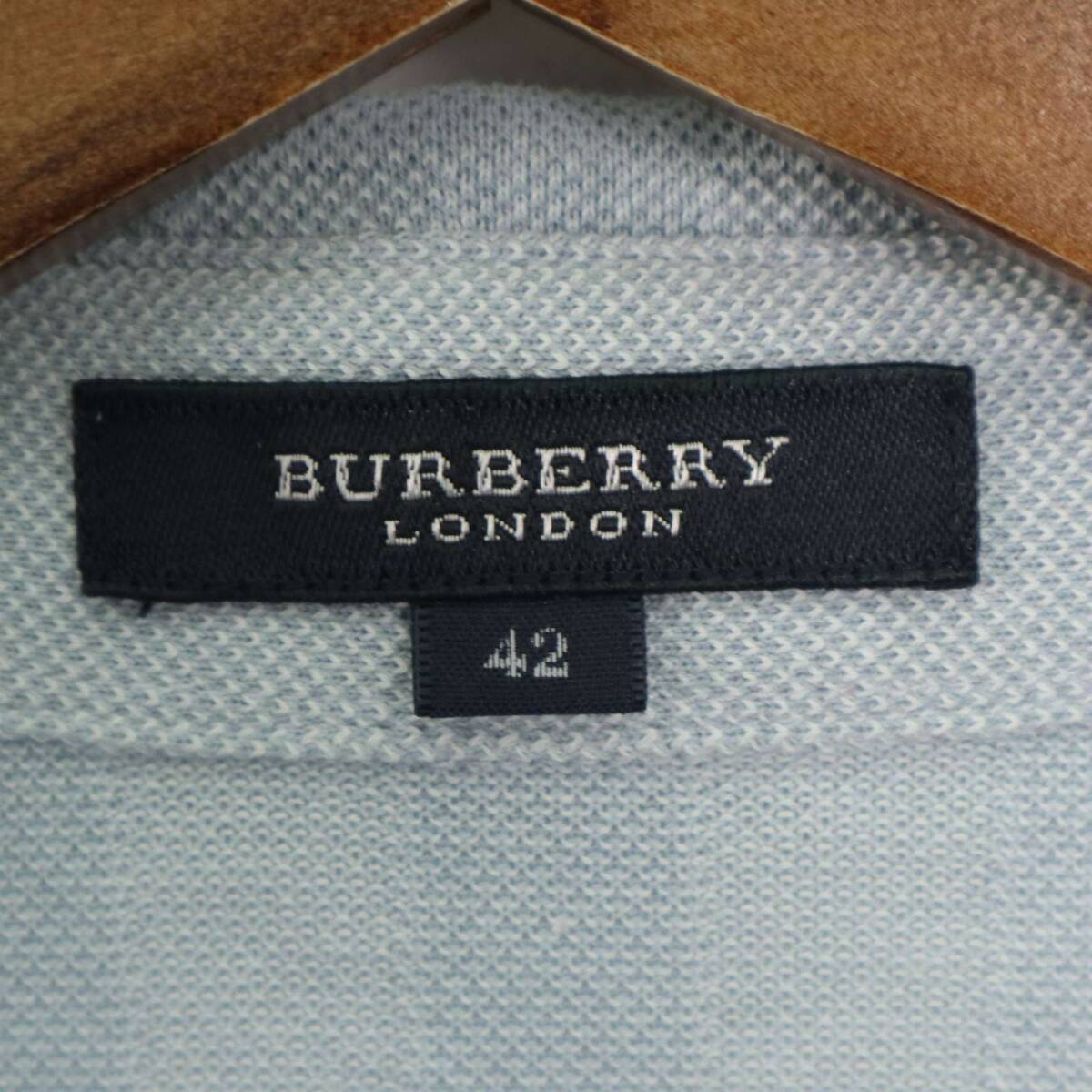 BURBERRY LONDON バーバリー ロンドン 春夏 鹿の子★ 半袖 格子柄 ポロシャツ Sz.42 メンズ_画像5