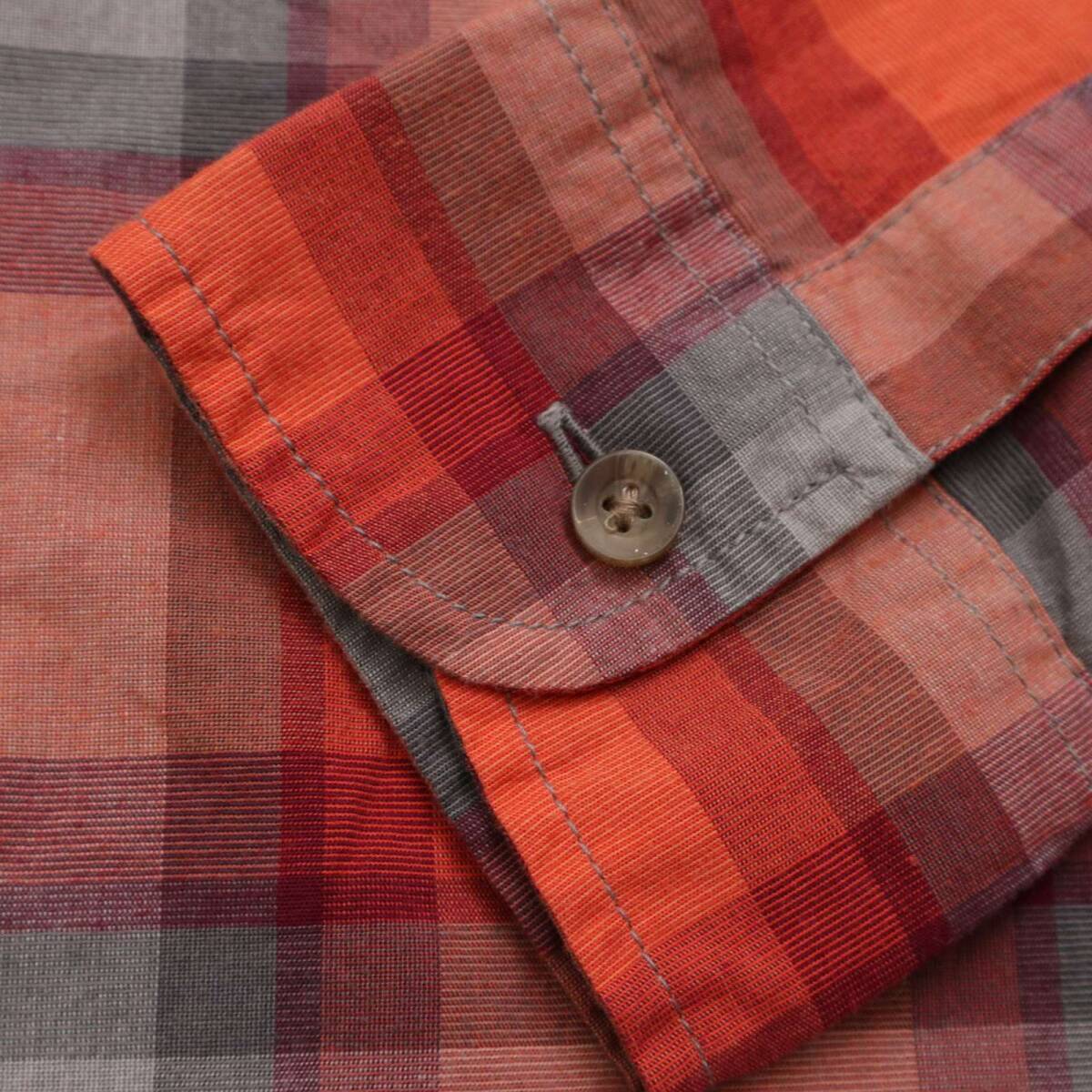 【新品 未使用】 HOLLISTER ホリスター 通年 ロゴ刺繍★ ストレッチ 長袖 チェック ボタンダウン シャツ Sz.S メンズ_画像3