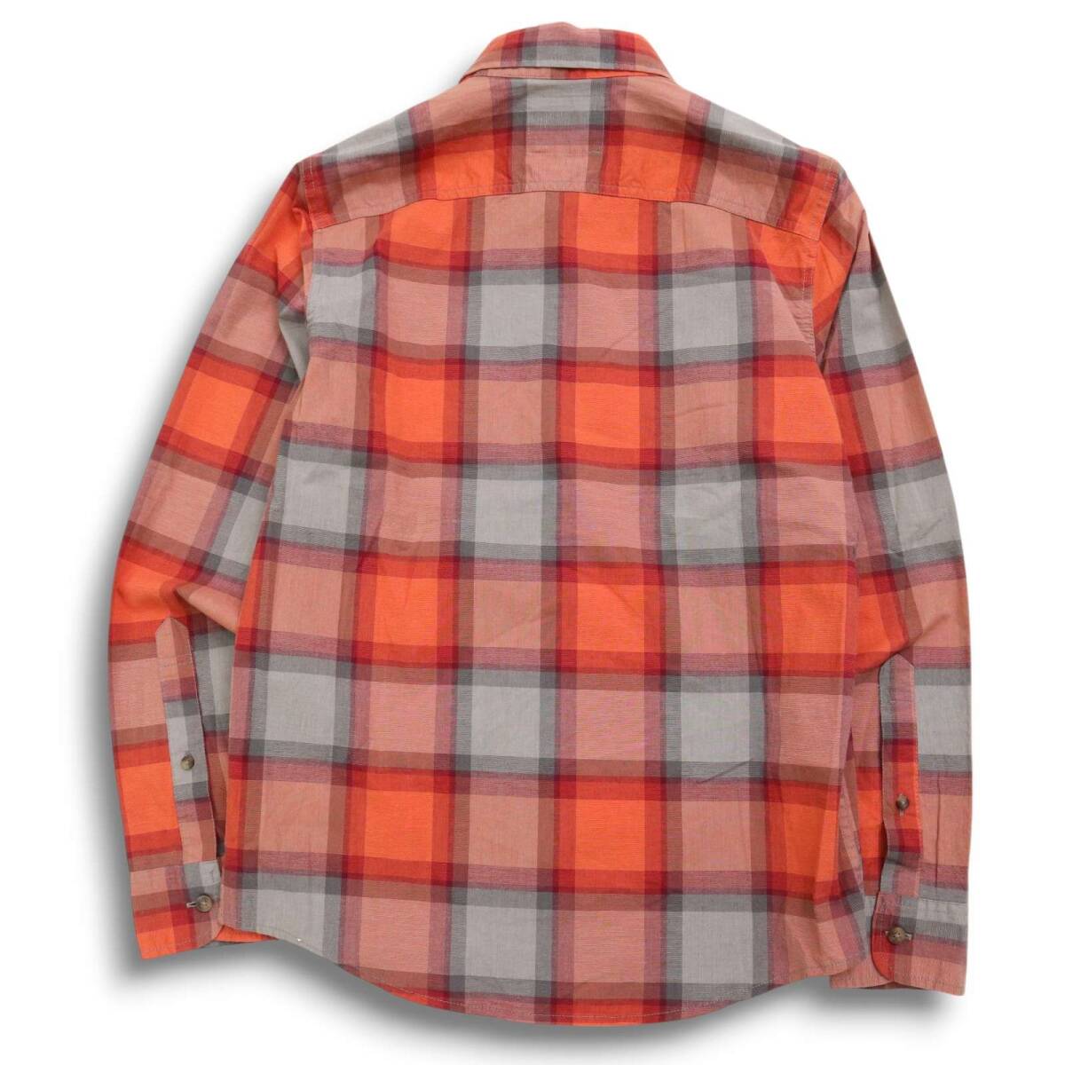 【新品 未使用】 HOLLISTER ホリスター 通年 ロゴ刺繍★ ストレッチ 長袖 チェック ボタンダウン シャツ Sz.S メンズ_画像4