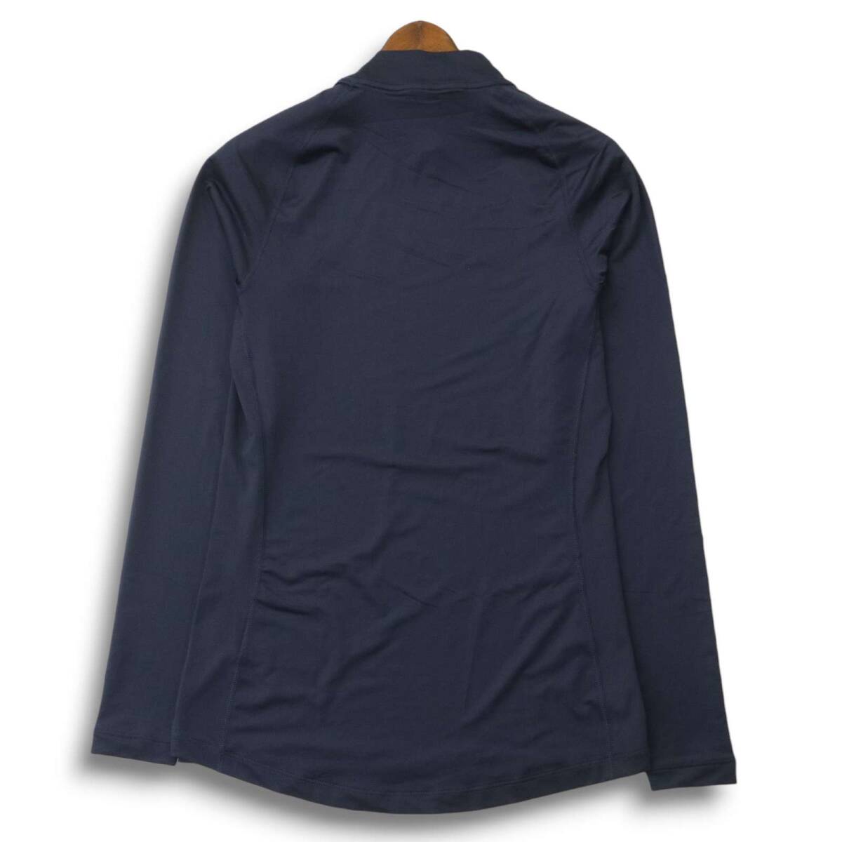 NIKE PRO ナイキ 通年 DRI-FIT★ 吸水速乾 PRO MOCK タイトフィット 長袖 モックネック インナー シャツ Sz.M メンズ 紺_画像4