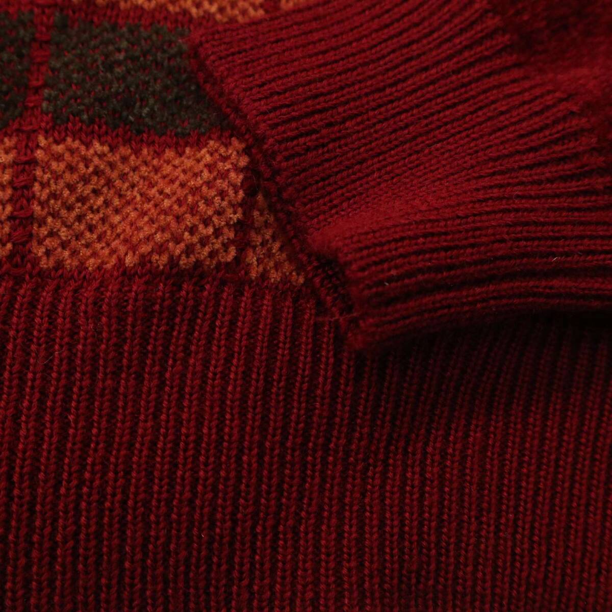 【新品 未使用】 TOPVALU トップバリュ イオン Prestige Style 秋冬 チェック★ モール ニット セーター Sz.L　メンズ_画像3