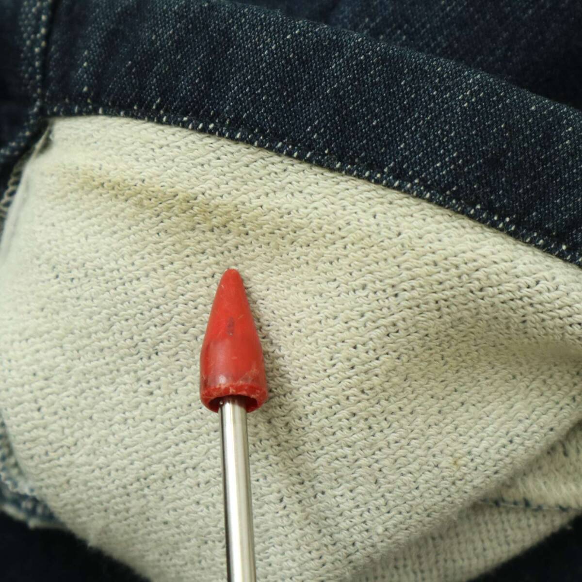 SHIPS JET BLUE シップス 通年 インディゴ★ スウェット アンコン テーラード ジャケット Sz.L メンズ_画像9