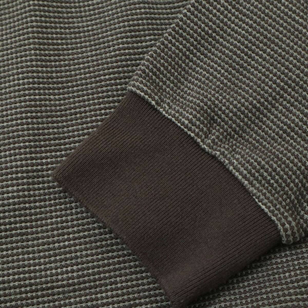 M.U SPORTS エムユースポーツ ミエコウエサコ 秋冬 ロゴ★ ウール混 長袖 ハーフジップ シャツ Sz.48 メンズ ゴルフ 日本製_画像4