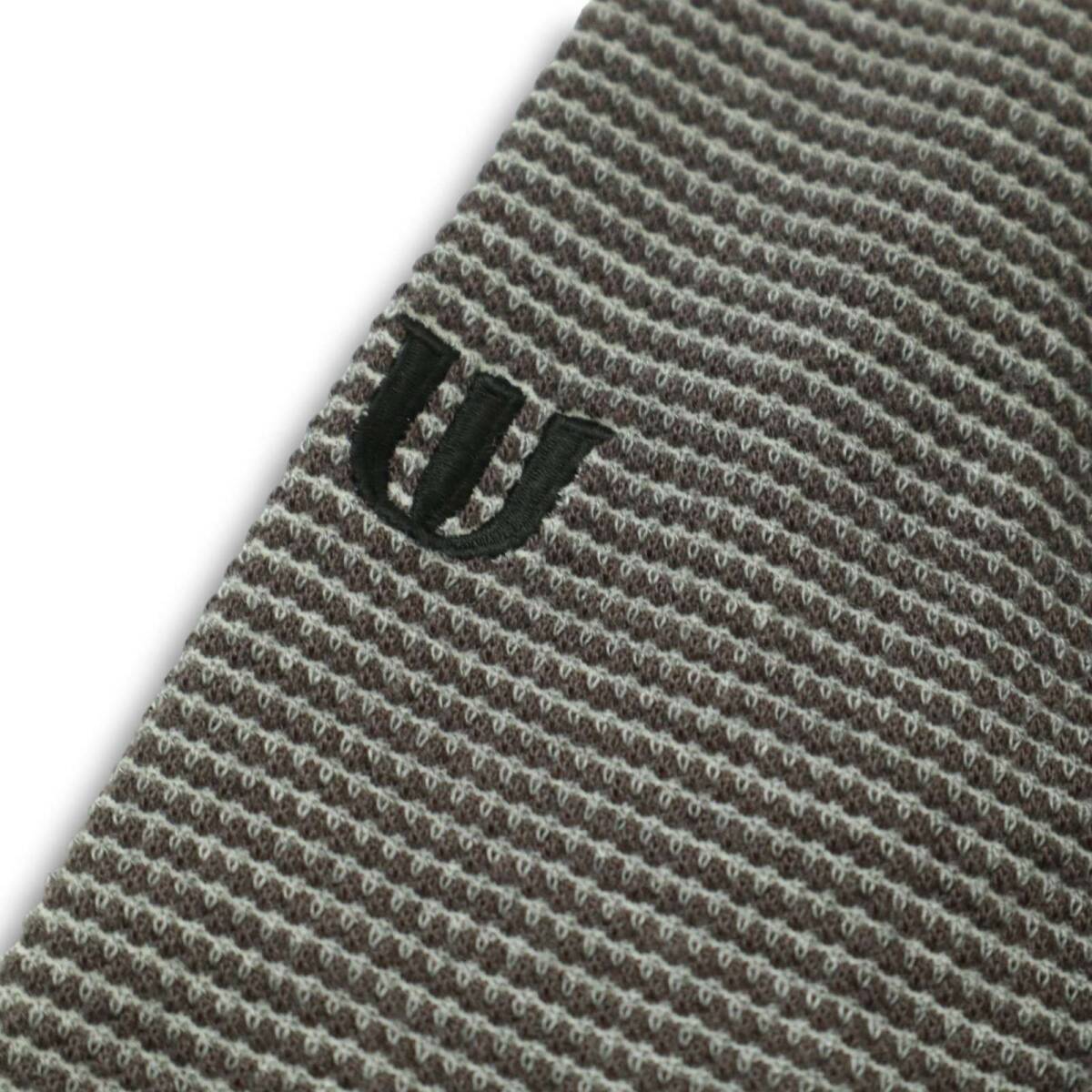 M.U SPORTS エムユースポーツ ミエコウエサコ 秋冬 ロゴ★ ウール混 長袖 ハーフジップ シャツ Sz.48 メンズ ゴルフ 日本製_画像5